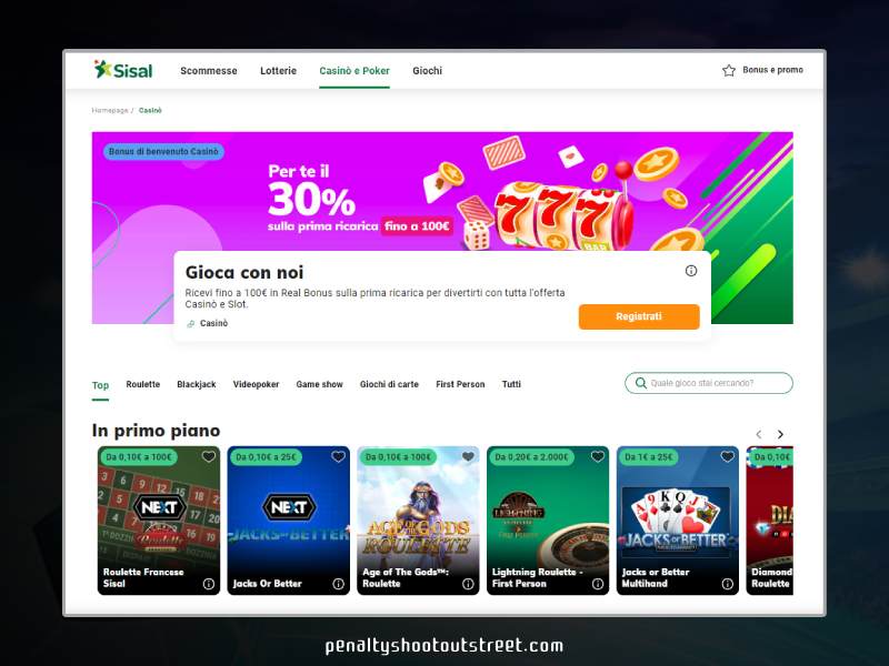 Premi disponibili tramite l'applicazione Sisal